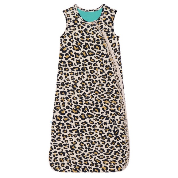 POSH PEANUT 1 Tog Sleeveless Ruffled Sleep Bag, Lana Leopard Tan sleepsack 6/18m - Picture 1 of 6